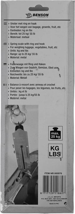 Actual product image Benson Spring scale pocket balance 25 kg