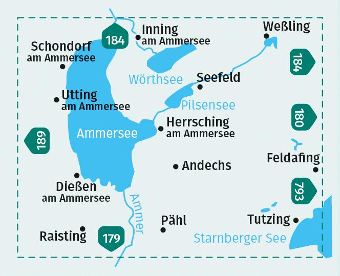 Etichetta energetica Mappa escursionistica KOMPASS 791 Ammersee, Wörth