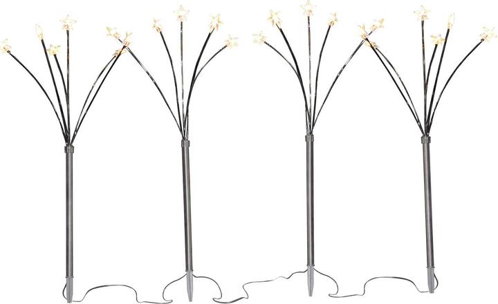 Mojawo 12er Set LED-Gartenleuchtstäbe Weihnachtsbeleuchtung mit 72 Sternen