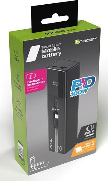 Actual product image Tracer POWERBANK QUANT 10000MAH 100W PD+QC (10000 mAh, 100 W, 37 Wh)