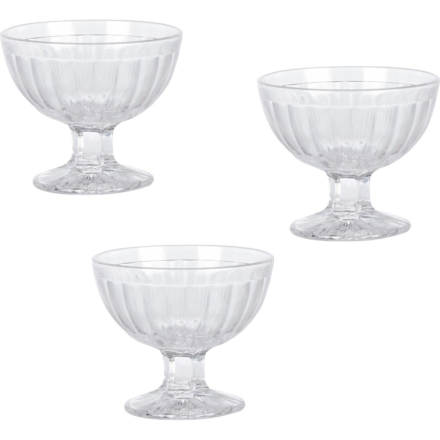 neuetischkultur Eisbecherset 3-teilig Glas, Schüssel + Schale, Transparent