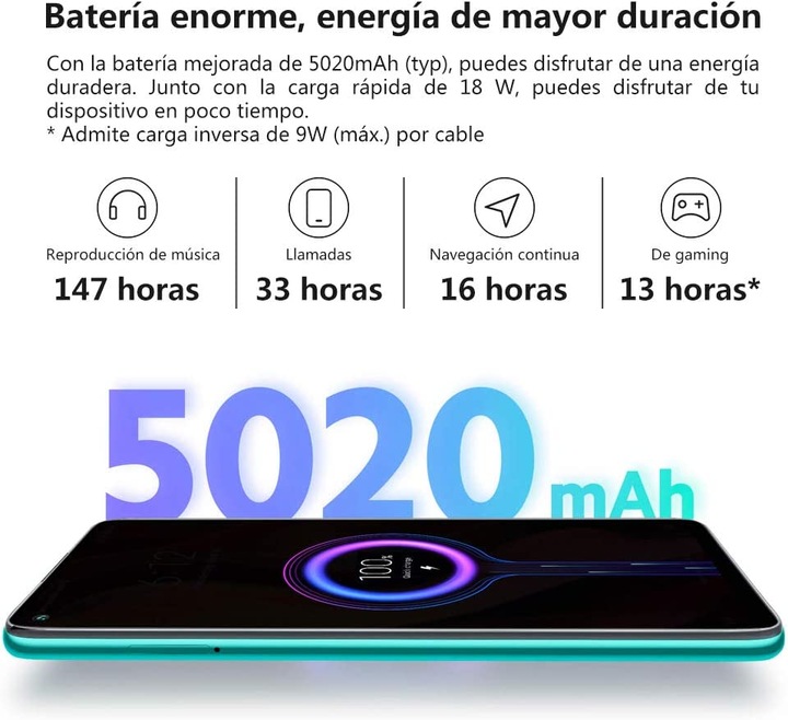 Immagine prodotto Xiaomi Redmi Nota 9 (128 GB, Grigio notte, 6.53", Doppia SIM + SD, 48 Mpx, 4G)