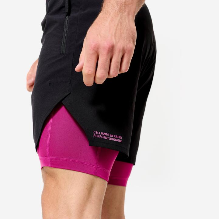 Produktbild Domyos Shorts Herren Performance atmungsaktiv leicht Celliant - schwarz/violett (M)