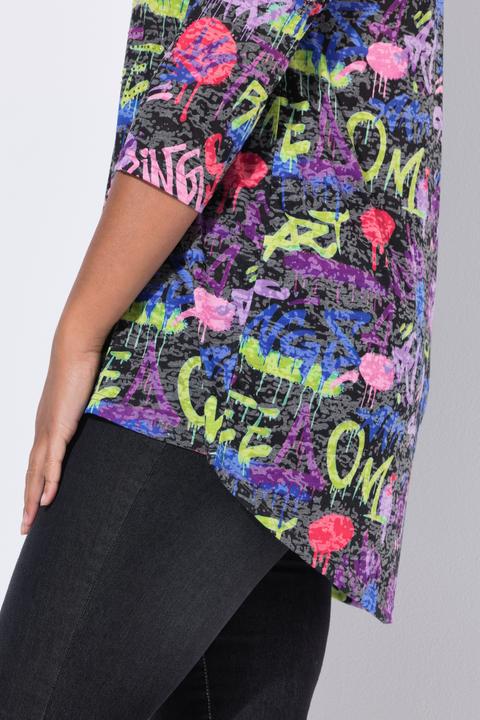 Produktbild Angel of Style T-Shirt, A-Linie, Scribble Muster, Glitzersteinchen (54)