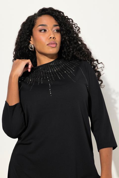 Produktbild Ulla Popken Sweatshirt, Ziersteine, A-Linie, Stehkragen, Langarm (46, 48)