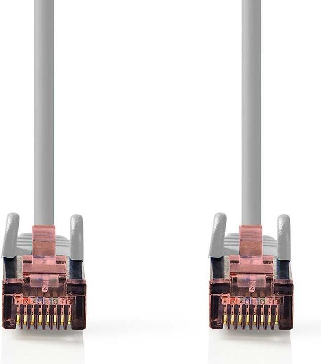 Actual product image Nedis CAT6 network cable | RJ45 plug | RJ45 plug | S/FTP | 10.0 m | Round | LSZH | Grey | Label (S/FTP, CAT6, 10 m)