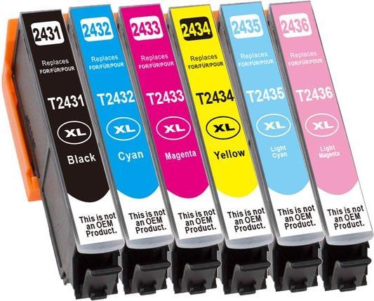 Actual product image Hermex Compatible Epson Expression Photo XP-760 printer cartridges (M, C, Y, FC, PC, PM)