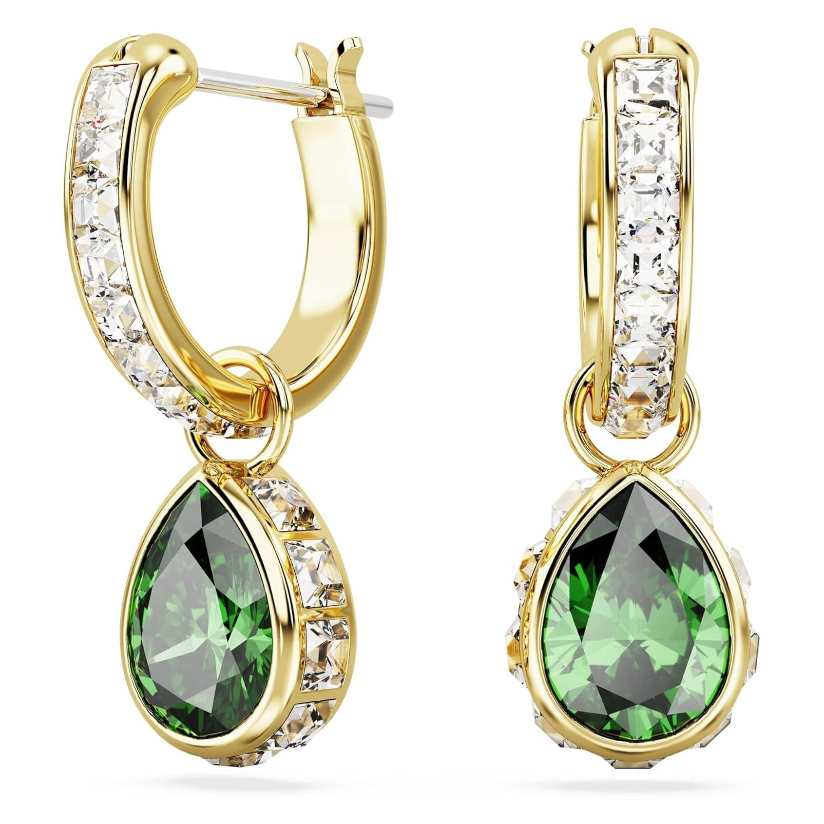 Swarovski, Oorbellen, Stilla Druppel Oorbellen Druppel Geslepen Groen Goud, (Swarovski Metaal)