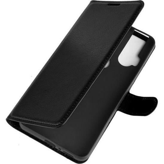 Thumbnail - MU Classic Litchi Leder Bookcover Series (Motorola One Hyper), Smartphone Hülle, Schwarz