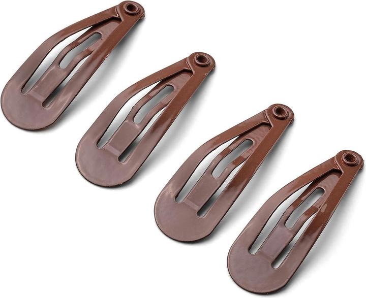 Immagine prodotto DailyGo Fermaglio per capelli Click Clack in metallo 3 cm, marrone (4 pz.)