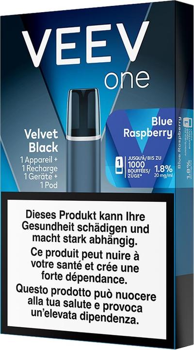 Produktbild VEEV ONE VELVET BLACK Starter kit Blue Raspberry