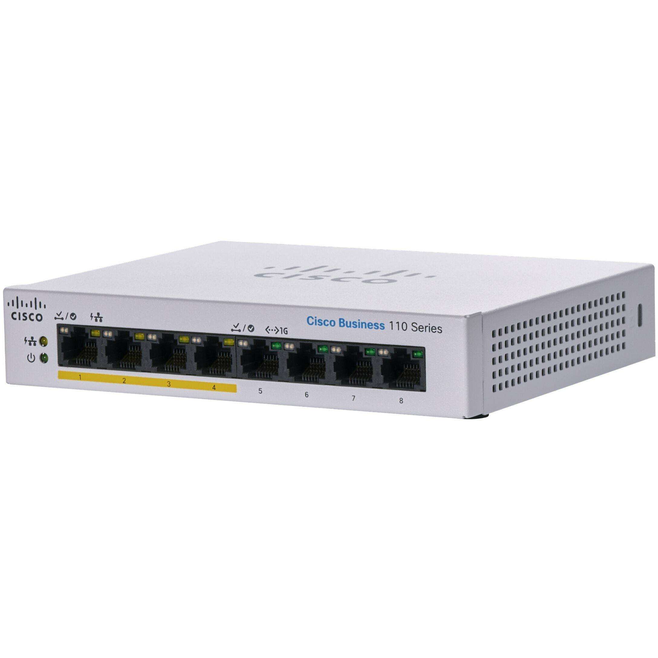 Cisco CBS110-8PP-D-EU (8 Ports), Netzwerk Switch, Grau