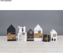 Actual product image Rayher Folding box house, white, 6 pieces (6x)