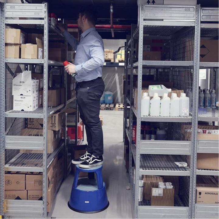 Produktbild Dönges Rollhocker, Metall, blau