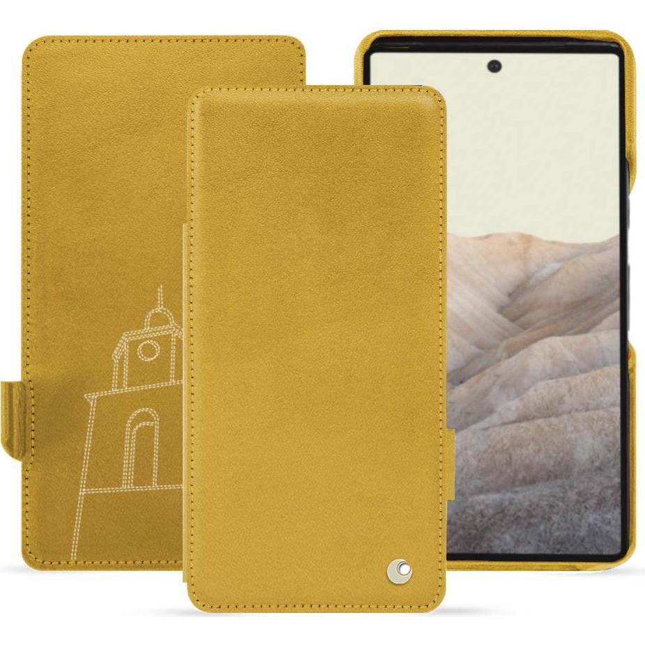 Noreve Lederschutzhülle horizontal (Google Pixel 7 Pro), Smartphone Hülle, Orange