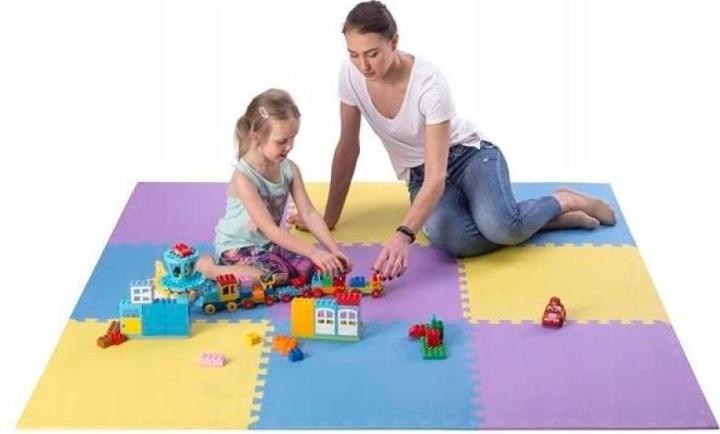 Actual product image One Fitness Mata ochronna MP10 180 cm x 180 cm x 1 cm wielokolorowa (10 mm)