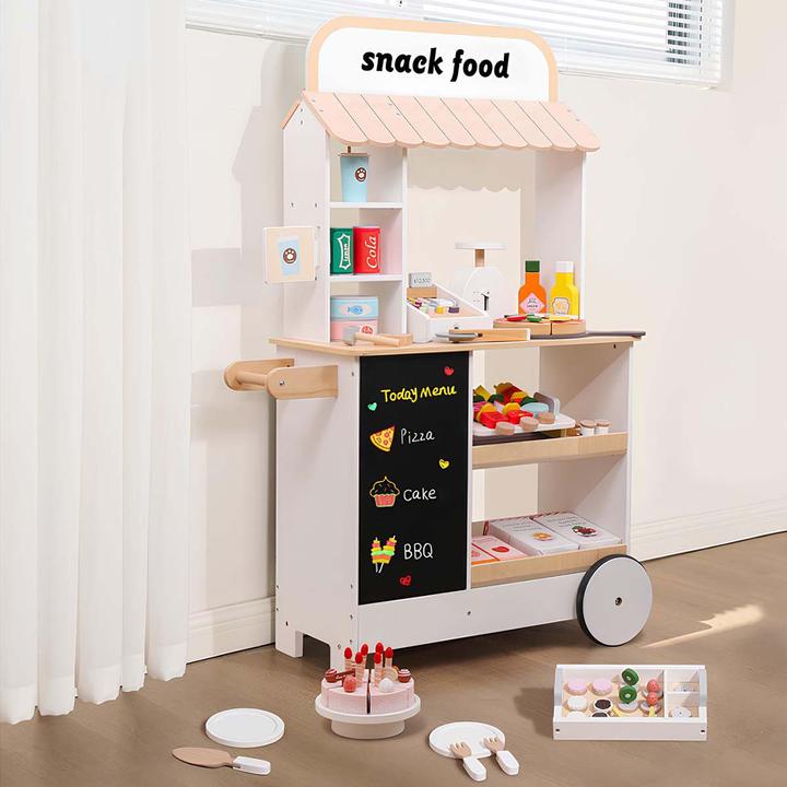 Produktbild Avizar Holz-Einkaufswagen für Kinder mit Zubehör & Tafel