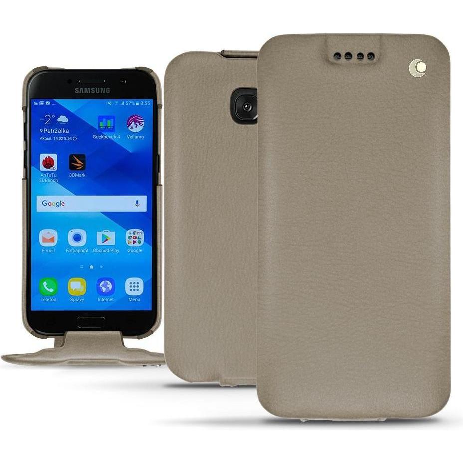 Noreve Lederschutzhülle vertikal (Samsung Galaxy A3 (2017)), Smartphone Hülle, Beige