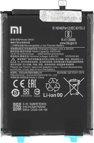 Actual product image Xiaomi Li-Ion battery BN51 for Redmi 8 8A 46BN51W02093