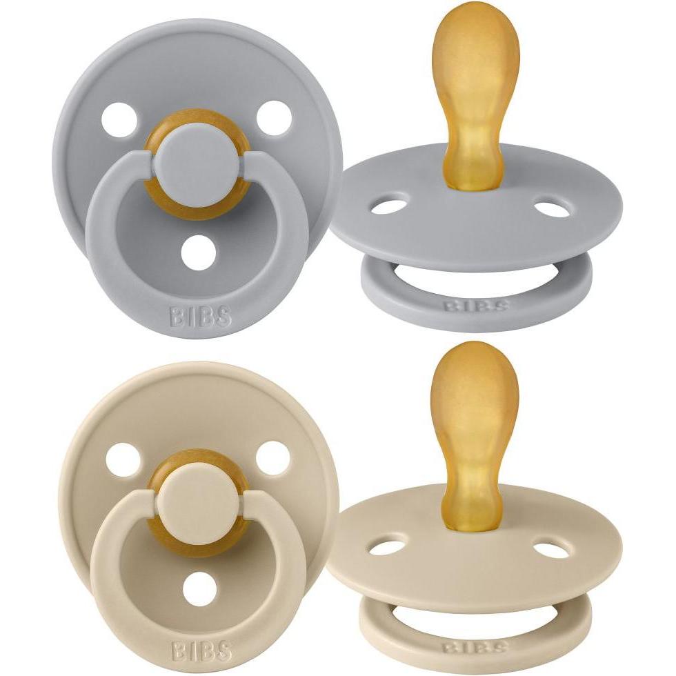Bibs, Nuggi, Colour Latex Schnuller (symmetrisch, 6-18 Monate), Cloud & Vanilla (2 x, 6 - 12 Monate)