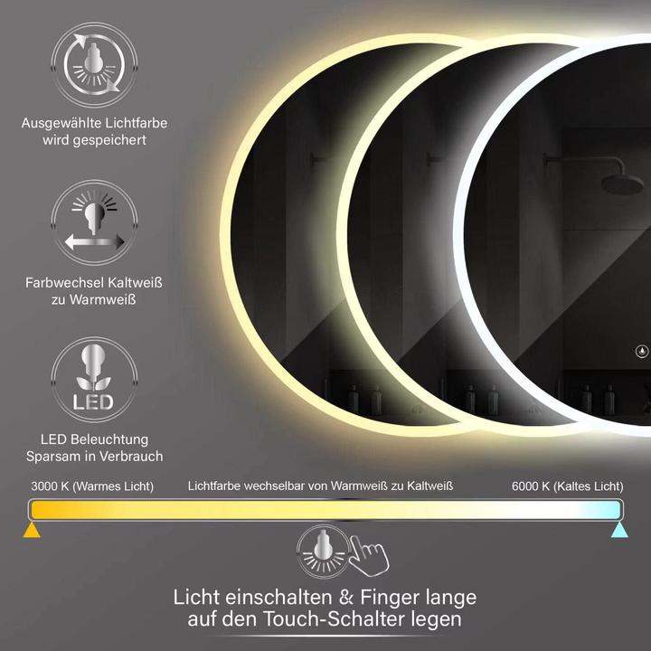 Immagine prodotto Hoko Specchio da bagno a LED (60 x 60 cm)