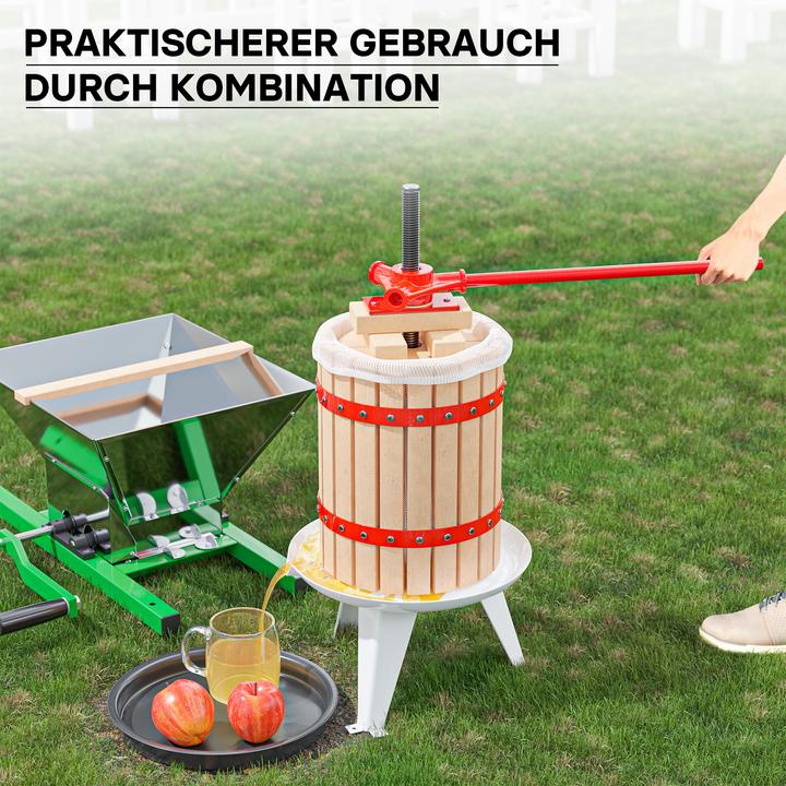 Produktbild Wiltec Set 6L Obstpresse Presstuch Obstmühle 7L Weinpresse Saftpresse