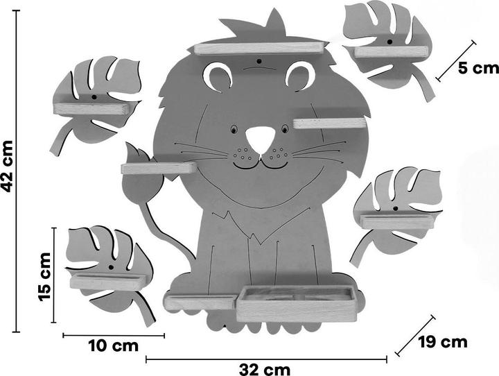 Produktbild VCM Regal Tier Löwe Kinder Toniebox Tonies (42 x 19 x 42 cm)