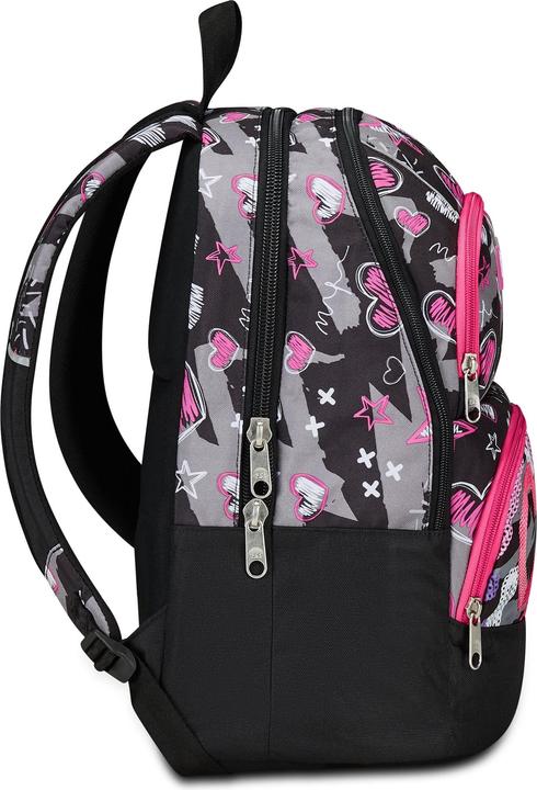 Actual product image Seven Adavanced Pockets Black Fuchsia School Backpack (33 l)