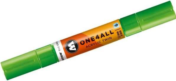 Actual product image Molotow Marqueur pour Maquettes - One4All Twin - Acrylique Vert Fluo Phospho. - 1,5/4mm - -219 - 15 cm (1x)