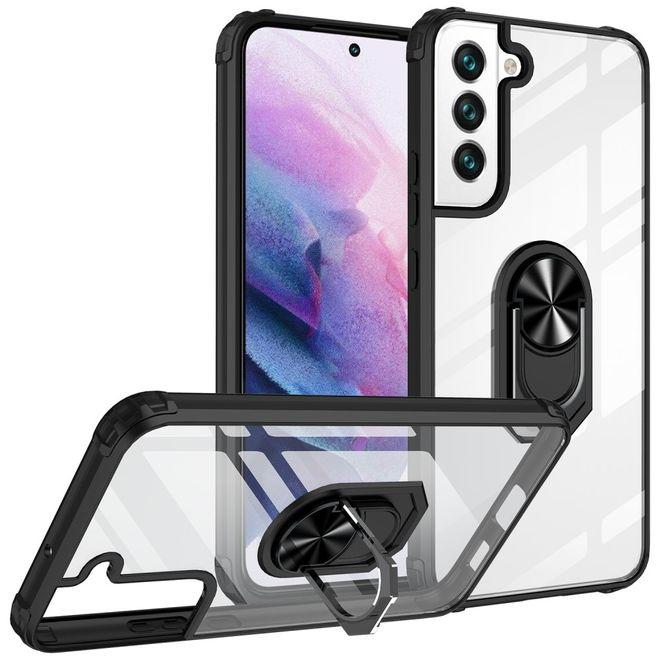 MU Style Hardcase mit Kickstand (Samsung Galaxy S22+), Smartphone Hülle, Schwarz