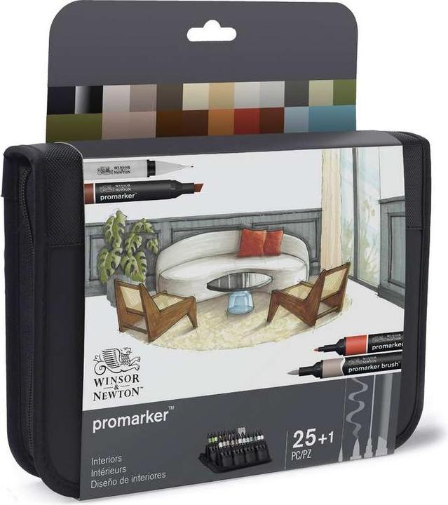 Winsor & Newton Promarker set, Interiors wallet 25+1pcs (25x)