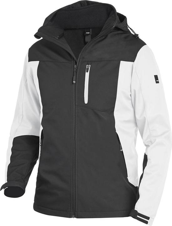 FHB Herren Softshelljacke JANNIK weiss, anthrazit Grösse 2XL