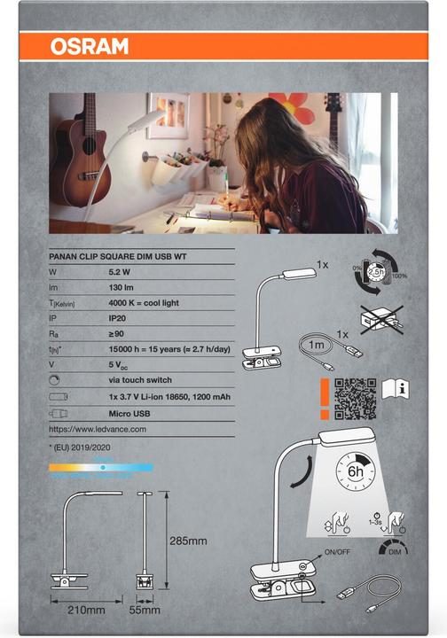 Image du produit Osram Panan Clip Square (130 lm)