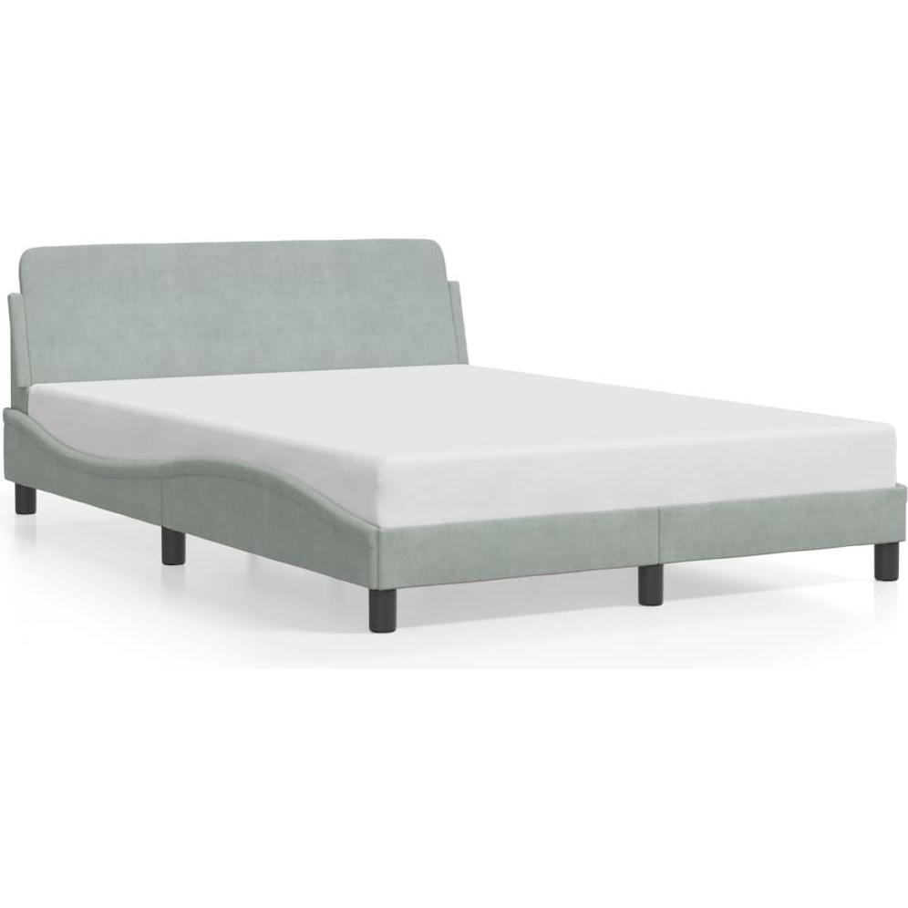 VidaXL, Bett, Bettgestell mit Kopfteil Samt (120 x 200 cm)