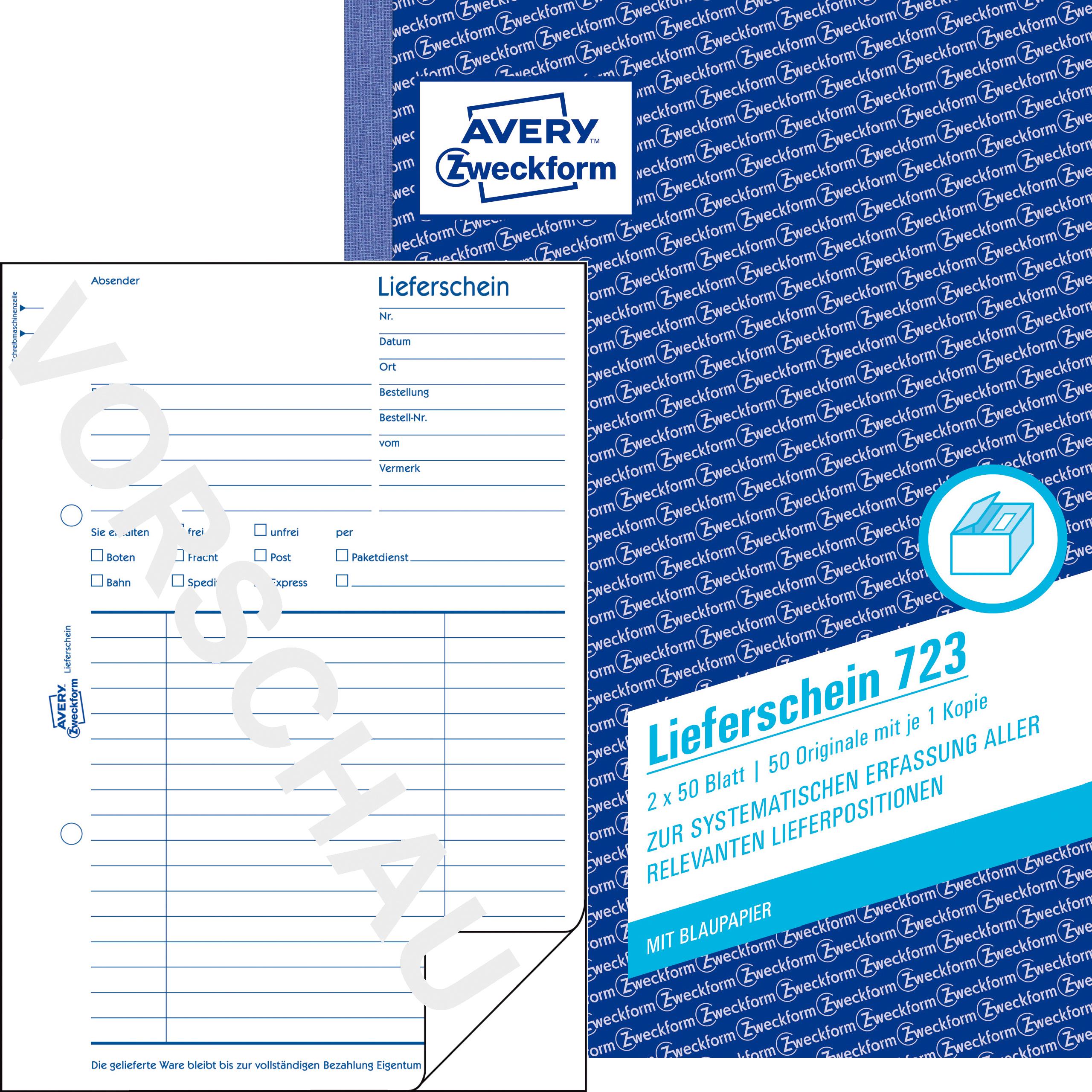 Avery, Formular, Lieferschein (50 x)