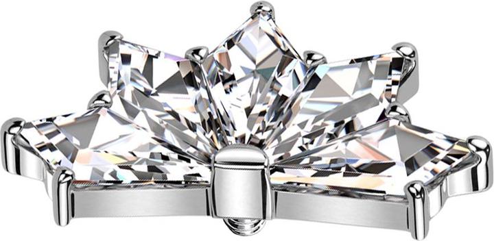 Image du produit Star Piercing Dermal Anchor éventail argenté cinq cristaux de diamant argenté (sans laiton, Titane)