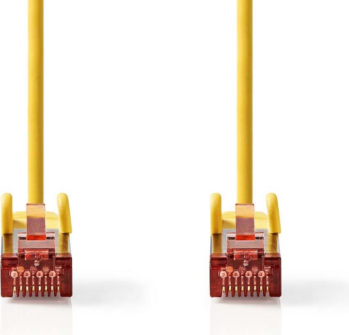 Actual product image Nedis Cat 6 Cable | RJ45 Plug | RJ45 Plug | S/FTP | 10.0 m | Round | LSZH | Yellow | Label (S/FTP, CAT6, 10 m)