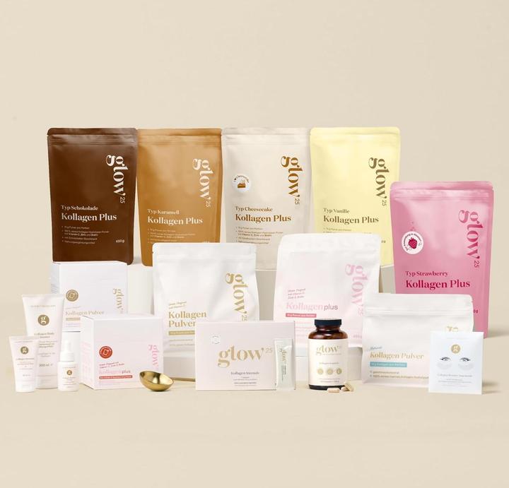 Produktbild Glow25 Kollagen Intensiv mit Tripeptiden, Vitamin C, Zink und Biotin (30 Stück, Pulver, 75 g)