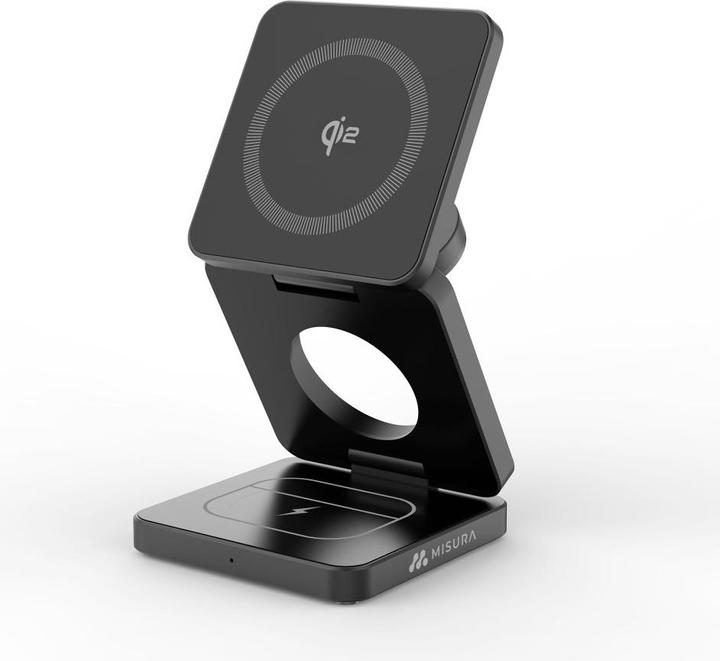 Actual product image Misura MH08 Pro - 3-in-1 Foldable Qi2 Wireless Charger - BLACK