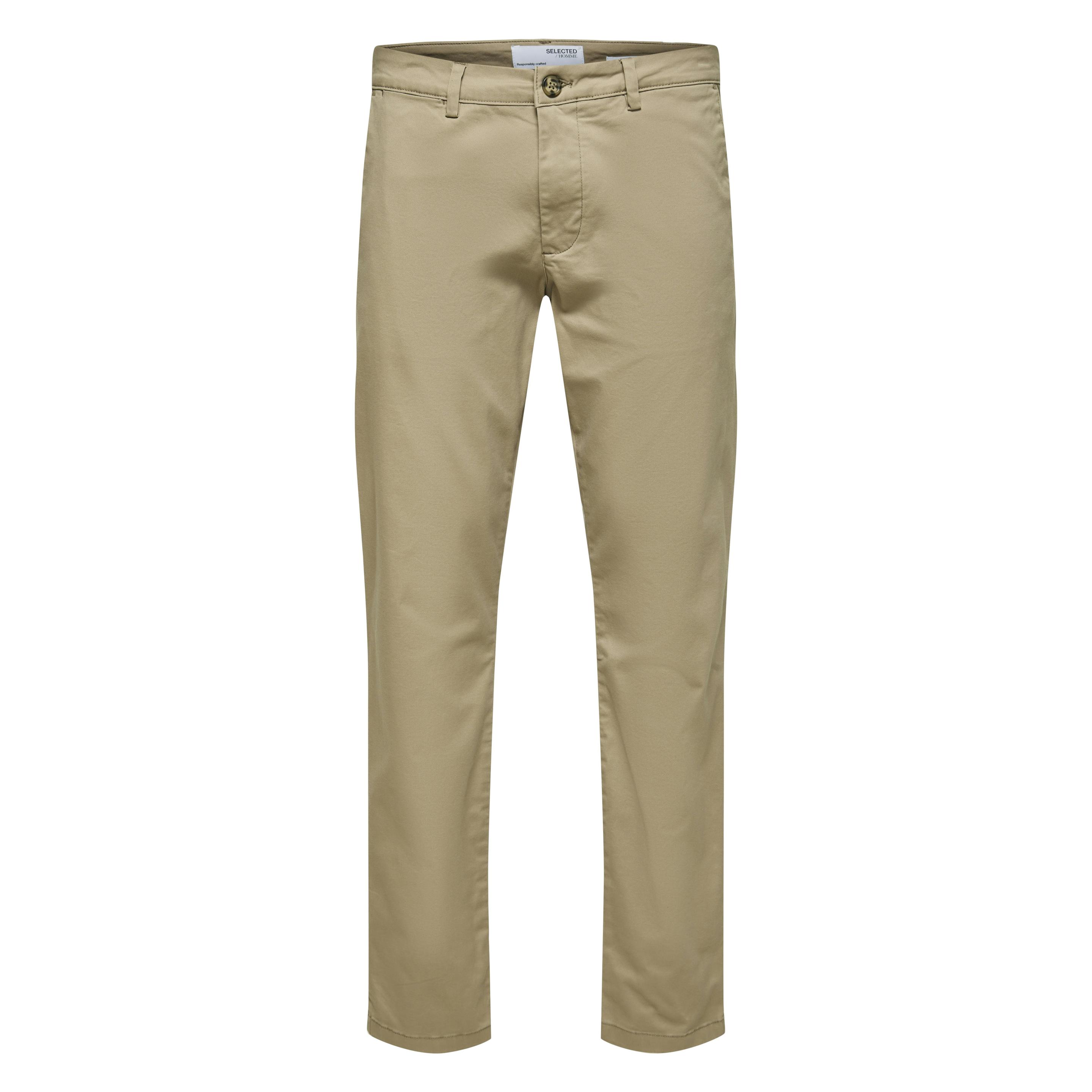 Selected, Herren, Hosen, Slim Fit Chino, Beige, (W30/L32)