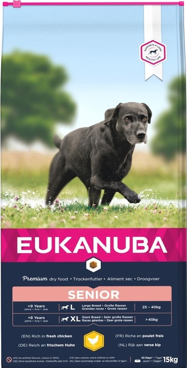 Produktbild Eukanuba Alleinfuttermittel für Senioren grosser Rassen für alte Hunde (über 9 Jahre) 15kg (Senior, 15000 g)