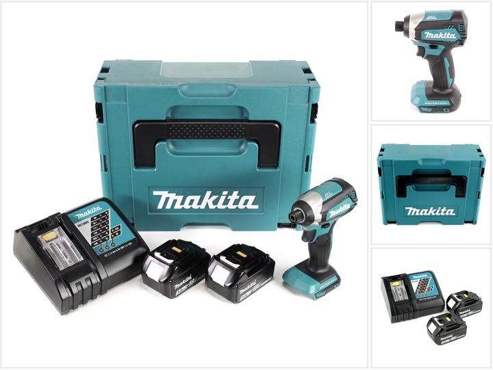 Productafbeelding Makita DTD 153 RFJ Accu-slagmoersleutel 1/4" 18V 170Nm borstelloos + 2x batterijen 3.0 Ah + snellader