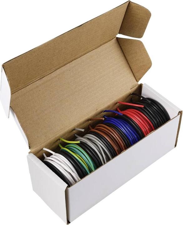 Actual product image Tru Components TC-12112352 Stranded wire 0.25 mm² Black, white, red, blue, brown (10 m)
