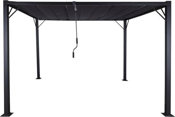 Produktbild Mendler Pergola HWC-L40, Lamellen, 8cm-Alu-Gestell Stoff/Textil, 3x3m anthrazit (290 cm, 295 cm)
