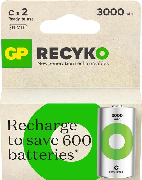Produktbild GP Batteries GP Nab??jec?? bat. ReCyko 3000 C (HR14) - 2ks (2 Stk., C, 3000 mAh)