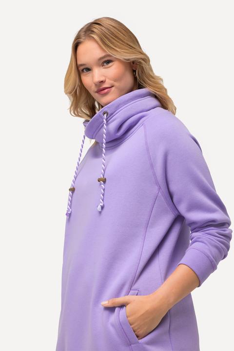 Actual product image Ulla Popken Drawstring Collar Long Sleeve Sweatshirt (46, 48)