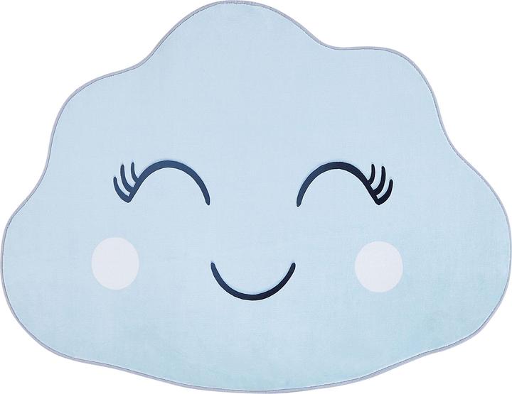 Beliani Kinderteppich hellblau 90 x 120 cm Wolkenmotiv Kurzflor CUMULUS (90 x 120 cm)