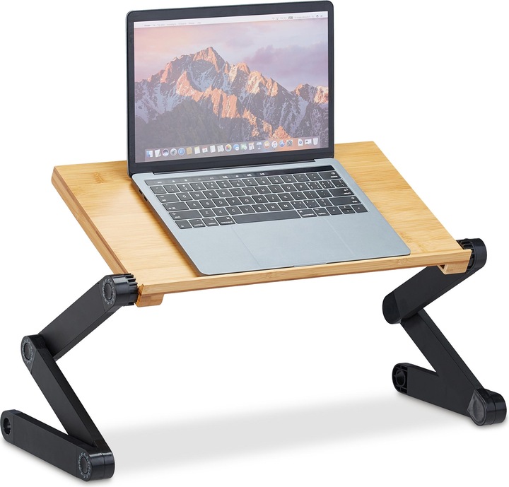 Immagine prodotto Relaxdays Porta Notebook Bambù & Alluminio, Naturale