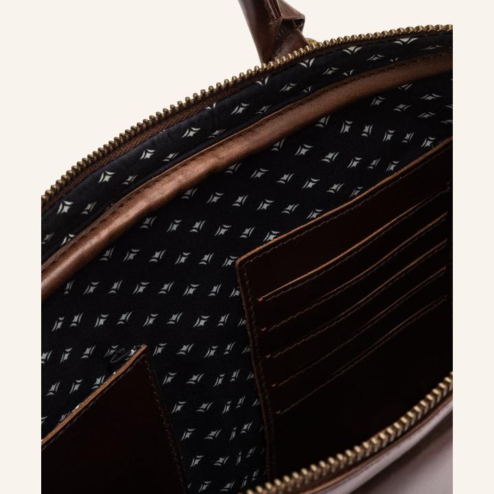 Produktbild Buckle & Seam Leder Laptoptasche Cali Braun / Dot
