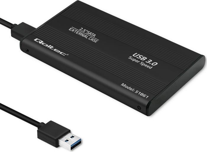 Immagine prodotto Qoltec Custodia per disco rigido esterno HDD/SSD 2,5" SATA3 USB 3.0 Juodas (2.5")